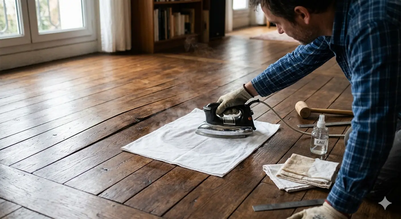 Parquet gondole et fer a repasser : pourquoi l'astuce rate souvent et quoi faire a la place